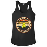 Ask Me About My Butthole Funny Ufo Alien Abduction Vintage Ladies PosiCharge Competitor Racerback Tank