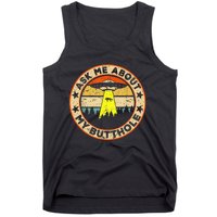 Ask Me About My Butthole Funny Ufo Alien Abduction Vintage Tank Top