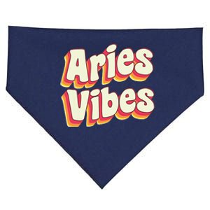 Aries March April Birthday Retro Astrology Aries Zodiac Sign USA-Made Doggie Bandana