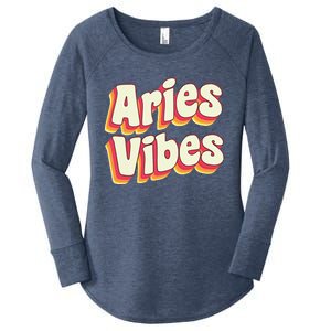 Aries March April Birthday Retro Astrology Aries Zodiac Sign Women's Perfect Tri Tunic Long Sleeve Shirt