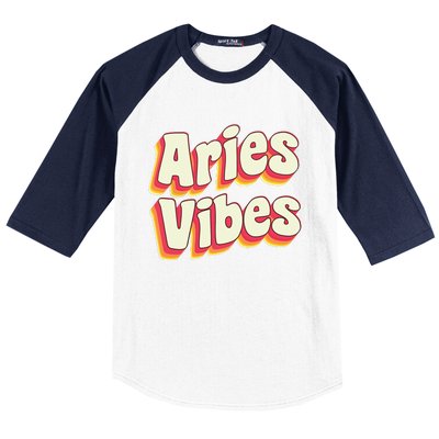 Aries March April Birthday Retro Astrology Aries Zodiac Sign Baseball Sleeve Shirt