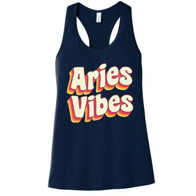 Aries March April Birthday Retro Astrology Aries Zodiac Sign Women's Racerback Tank