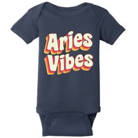 Aries March April Birthday Retro Astrology Aries Zodiac Sign Baby Bodysuit