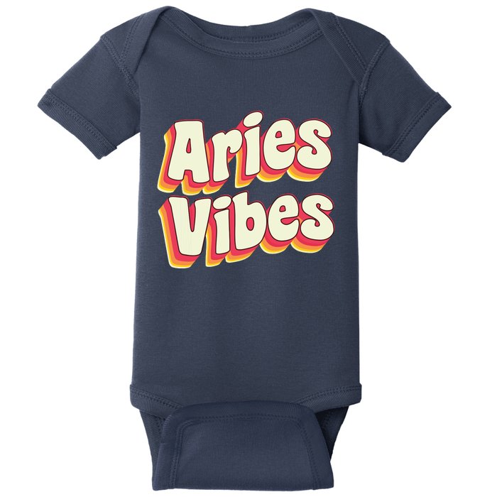 Aries March April Birthday Retro Astrology Aries Zodiac Sign Baby Bodysuit