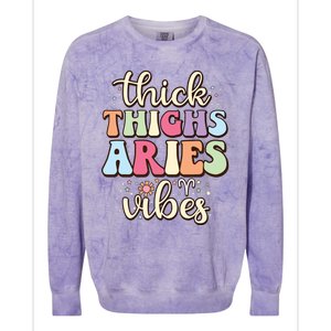 Aries March April Birthday Retro Astrology Aries Zodiac Sign Colorblast Crewneck Sweatshirt