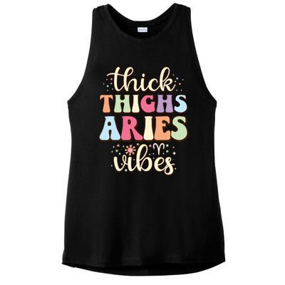 Aries March April Birthday Retro Astrology Aries Zodiac Sign Ladies PosiCharge Tri-Blend Wicking Tank