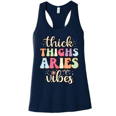 Aries March April Birthday Retro Astrology Aries Zodiac Sign Women's Racerback Tank