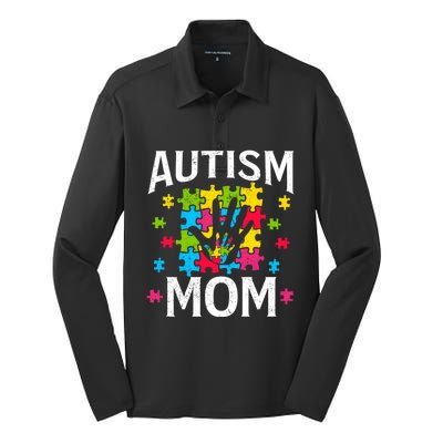 Autism Mom Autistic Quote Mother Mama Autism Awareness Gift Silk Touch Performance Long Sleeve Polo