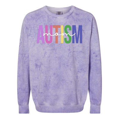 Autism Mom Awareness Colorful Colorblast Crewneck Sweatshirt