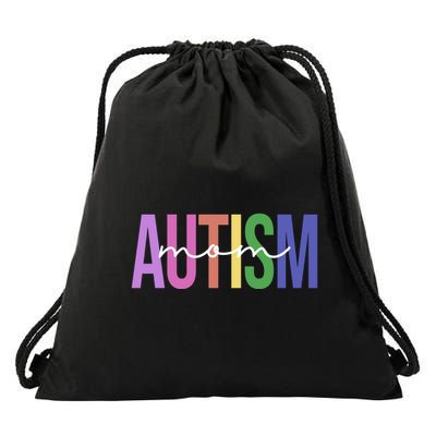 Autism Mom Awareness Colorful Drawstring Bag