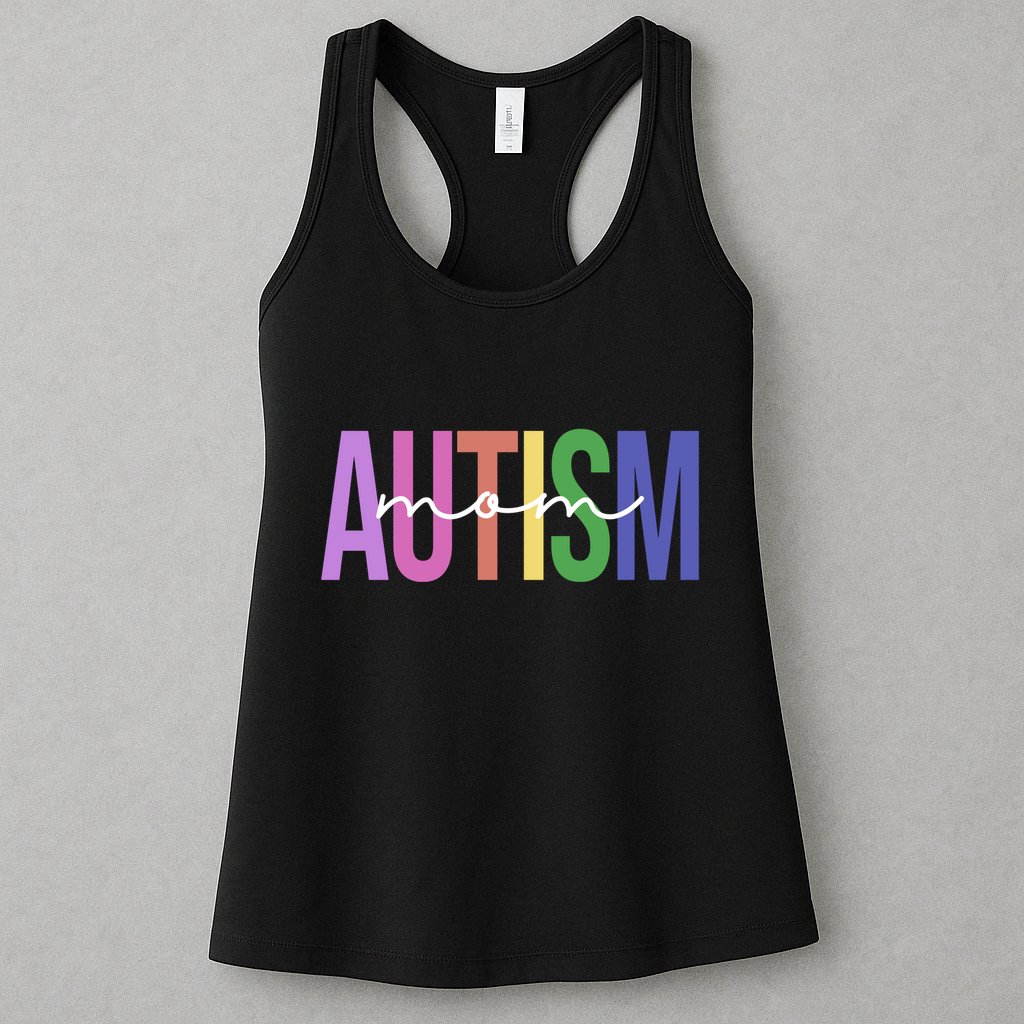 Autism Mom Awareness Colorful Womens Tank Top