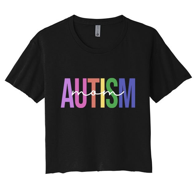 Autism Mom Awareness Colorful Crop Top