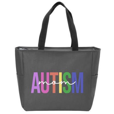 Autism Mom Awareness Colorful Zip Tote Bag