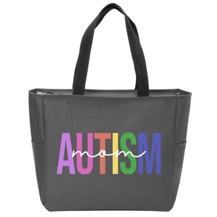 Autism Mom Awareness Colorful Zip Tote Bag