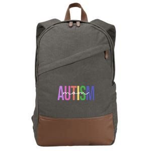 Autism Mom Awareness Colorful Cotton Canvas Backpack