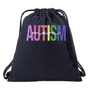 Autism Mom Awareness Colorful Drawstring Bag