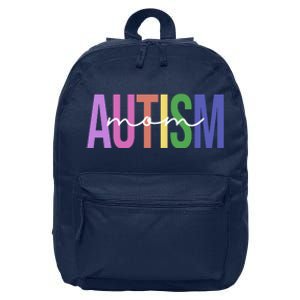 Autism Mom Awareness Colorful 16 in Basic Backpack