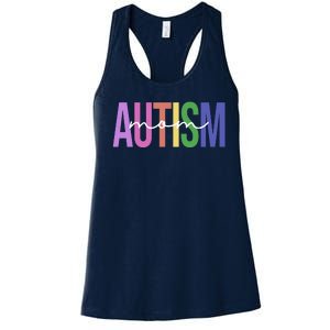 Autism Mom Awareness Colorful Women's Racerback Tank