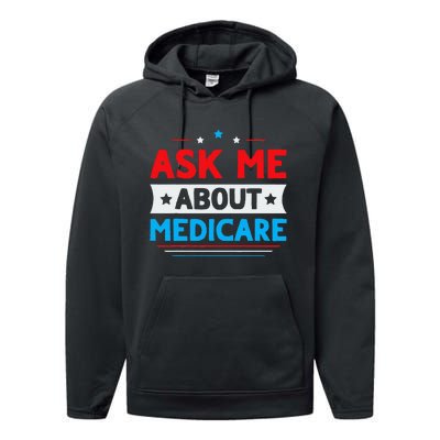 Ask Me About Medicare Quote For A Medicare Consultant Performance Fleece Hoodie