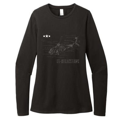 American Military Aircraft UH 60 Black Hawk Helicopter Womens CVC Long Sleeve Shirt