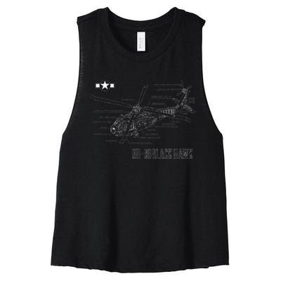 American Military Aircraft UH 60 Black Hawk Helicopter Women's Racerback Cropped Tank