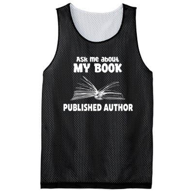 Ask Me About My Book Published Author Gift Mesh Reversible Basketball Jersey Tank