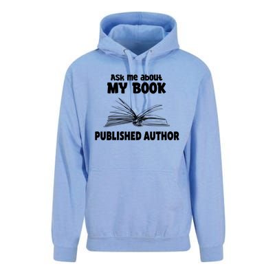 Ask Me About My Book Published Author Gift Unisex Surf Hoodie