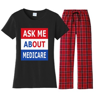 Ask Me About Medicare Insurance Agent Broker Women's Flannel Pajama Set