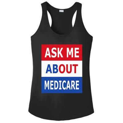 Ask Me About Medicare Insurance Agent Broker Ladies PosiCharge Competitor Racerback Tank