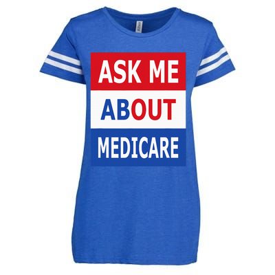 Ask Me About Medicare Insurance Agent Broker Enza Ladies Jersey Football T-Shirt