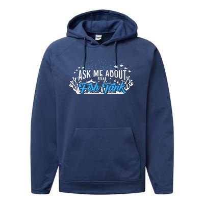 Ask Me About Fish Tank | Fishkeeping | Aquarium Performance Fleece Hoodie