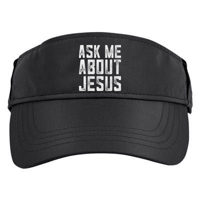 Ask Me About Jesus  Christian Faith  Bible Verse Adult Drive Performance Visor