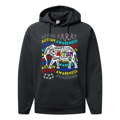 Autism Moms and Dads Elephant Autism Teacher Performance Fleece Hoodie