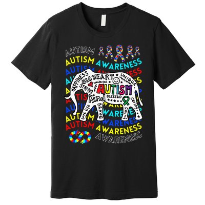 Autism Moms and Dads Elephant Autism Teacher Premium T-Shirt