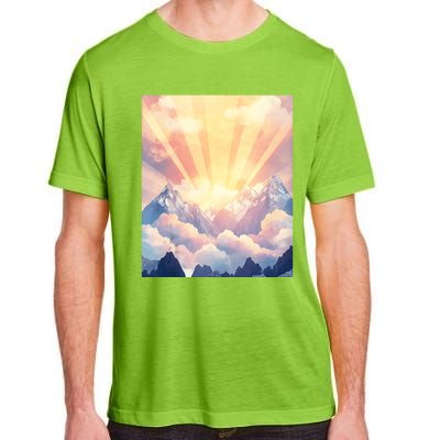 Artistic Mountain And Sunlight Nature Adult ChromaSoft Performance T-Shirt