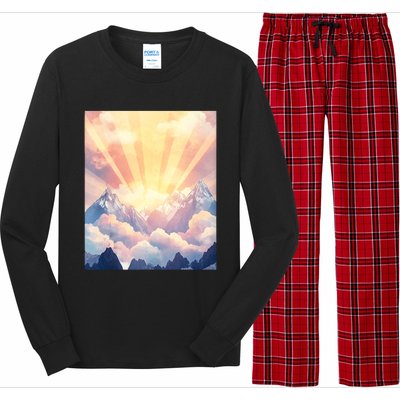 Artistic Mountain And Sunlight Nature Long Sleeve Pajama Set