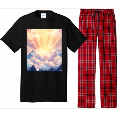 Artistic Mountain And Sunlight Nature Pajama Set