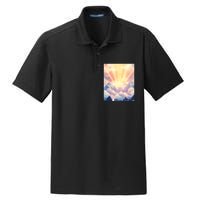 Artistic Mountain And Sunlight Nature Dry Zone Grid Polo