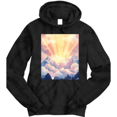 Artistic Mountain And Sunlight Nature Tie Dye Hoodie