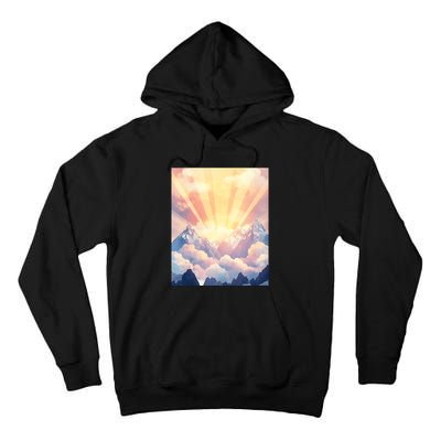 Artistic Mountain And Sunlight Nature Tall Hoodie