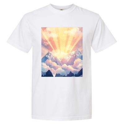 Artistic Mountain And Sunlight Nature Garment-Dyed Heavyweight T-Shirt