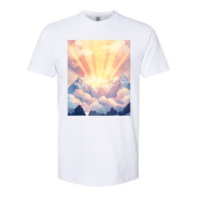 Artistic Mountain And Sunlight Nature Softstyle® CVC T-Shirt