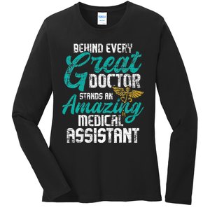 Amazing Medical Assistant Healthcare Worker Doctor Nurse Ladies Long Sleeve Shirt