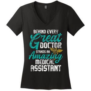 Amazing Medical Assistant Healthcare Worker Doctor Nurse Women's V-Neck T-Shirt