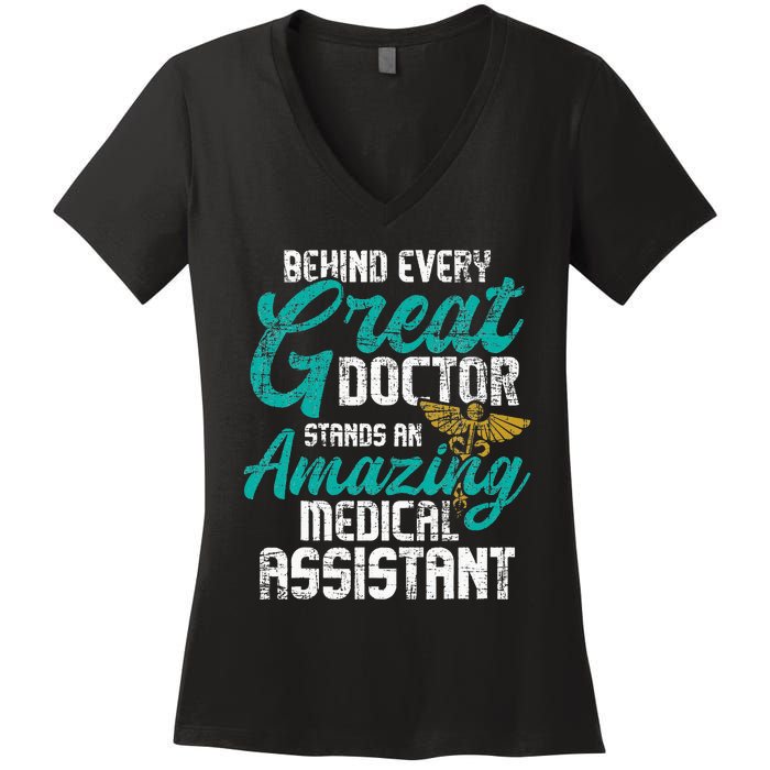 Amazing Medical Assistant Healthcare Worker Doctor Nurse Women's V-Neck T-Shirt