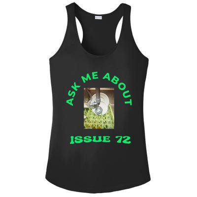 Ask Me About Issue 72 Inside Joke Restaurant Dishwasher Ladies PosiCharge Competitor Racerback Tank