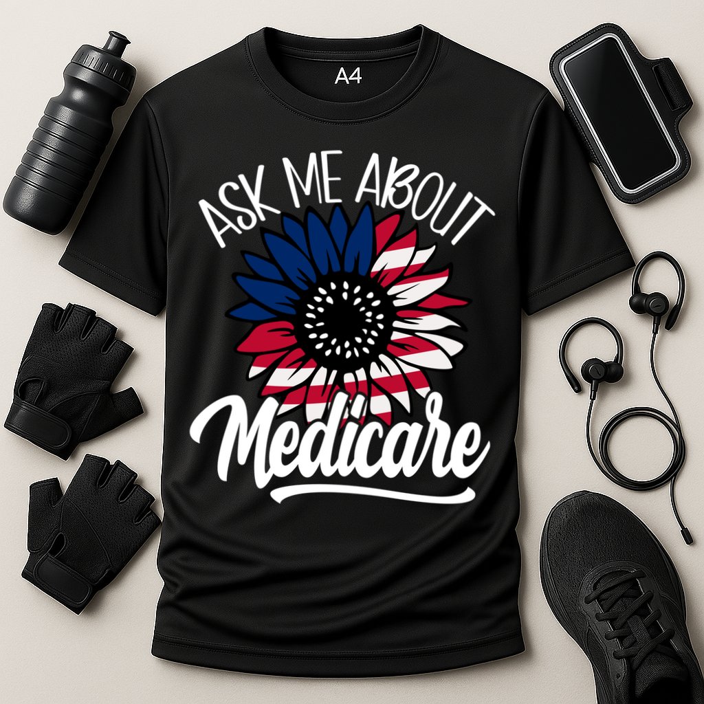 Ask Me About Medicare Health Insurance Consultant Gift Cooling Performance Crew T-Shirt