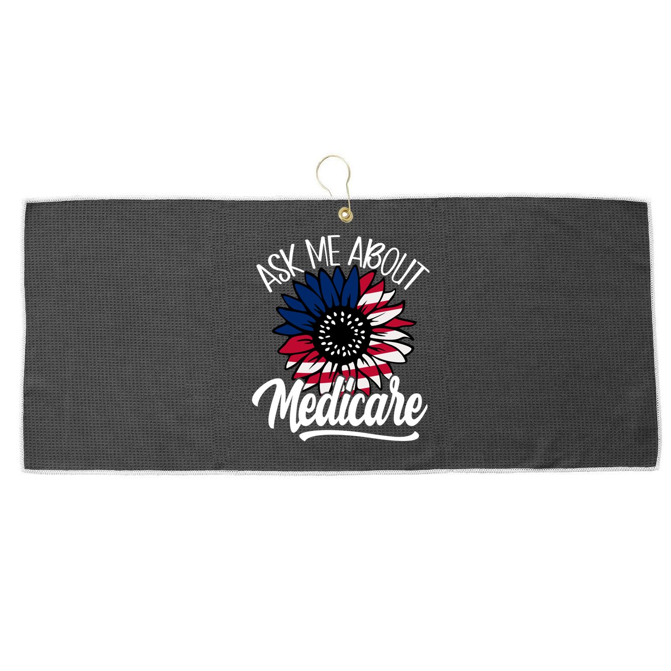 Ask Me About Medicare Health Insurance Consultant Gift Large Microfiber Waffle Golf Towel