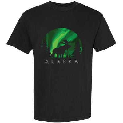 Alaska Moose Alaskan Landscape Scene Garment-Dyed Heavyweight T-Shirt