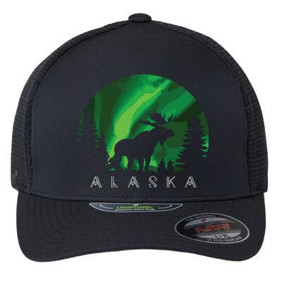 Alaska Moose Alaskan Landscape Scene Flexfit Unipanel Trucker Cap